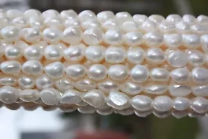 BR039 Zuchtperlen Strang Süßwasser Perlen Schmuck Ketten Halsketten barock super - Bild 1 von 2