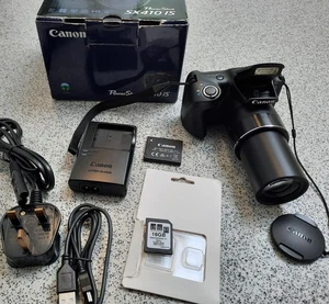 Boxed Canon PowerShot SX410 IS 20.0MP Digital Camera- Black - Picture 1 of 18