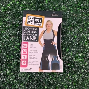 Neoprene Slim & Trim Slimming Hourglass Tank Top Women’s Size Small Black Blue - Picture 1 of 8