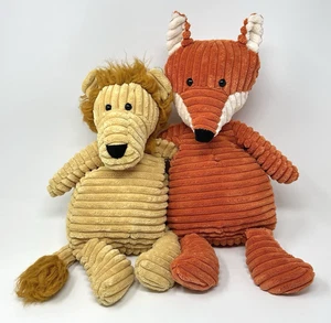 2 Jellycat Cordy Roy Plush Stuffed Animals Fox Red White + Lion Yellow 16" Used - Picture 1 of 17