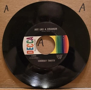 Conway Twitty: Just Like A Stranger/How Much More - Decca 45rpm 7" Vinyl - Picture 1 of 2