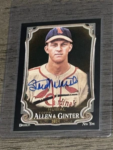 2019 Topps Allen & Ginter "Black" Signed Stan Musial HOF Auto #64 Card (STM COA) - Picture 1 of 3