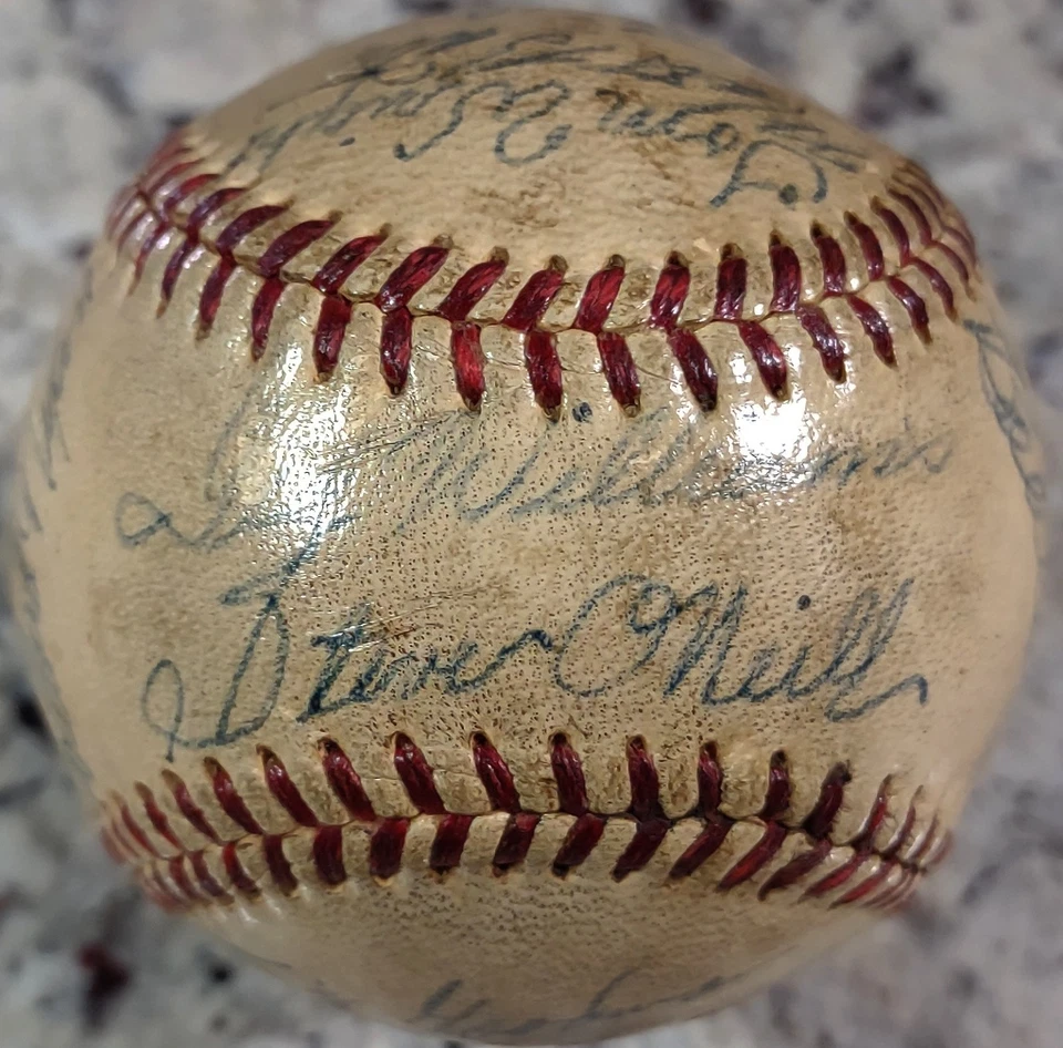 1950 Red Sox Team Signed Baseball Bobby Doerr Vern Stephens Steve ONeill JSA LOA - Image 1 of 4