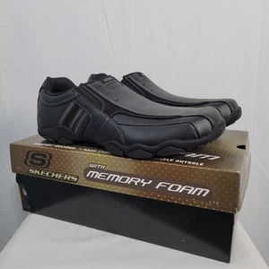 Sketchers Diameter-Nerves Cuero Mocasines Sin Cordones Hombre Talla 11.5 Negro Zapatos, Nuevos - Imagen 1 de 11