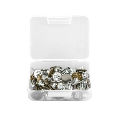 40pcs 17mm Metal Hammer on Denim Replacement Rhinestone Jeans Studs Buttons N - Image 1 of 4