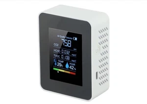 Air Quality Monitor 5 in 1 Indoor Carbon Dioxide Detector Formaldehyde HCHO TVOC - Picture 1 of 7