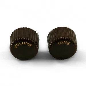 2x HARMONY SILVERTONE GUITAR KNOBS BROWN CUPCAKE TONE & VOLUME - CTS OR EMERSON - Picture 1 of 2