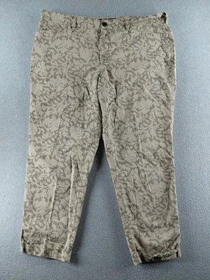 Брюки женские Lauren Jeans Co. Ralph Lauren желтовато-коричневые размер 12 укороченные манжеты средняя посадка 24,5 дюйма - Изображение 1 из 4