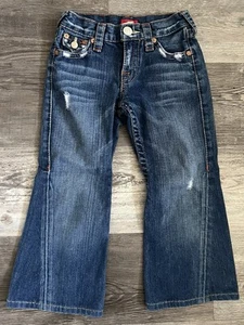True Religion Joey Kids toddler Size 6 Blue Flare Denim Jeans - Picture 1 of 7