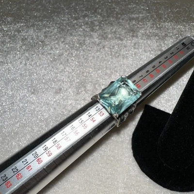 Anillo SILPADA 925 Plata Esterlina Vidrio Azul Aqua Talla 5.5 Foto 1 de 4