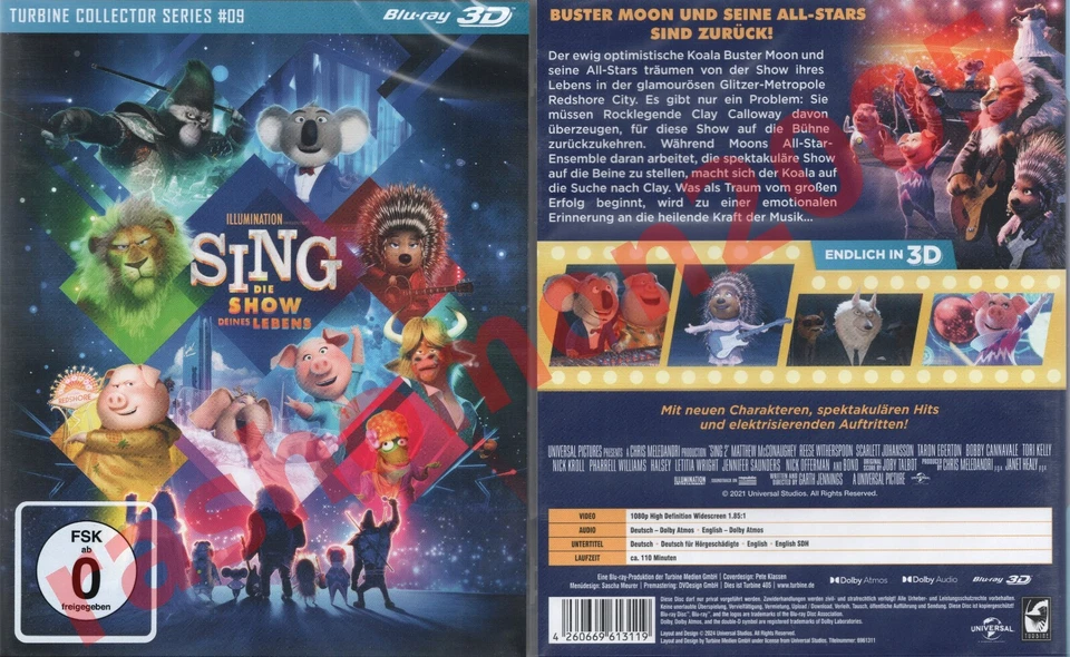 Blu-ray 3D SING 2 (2021) Matthew McConaughey Illumination Animation Region B NEW - Image 1 of 1