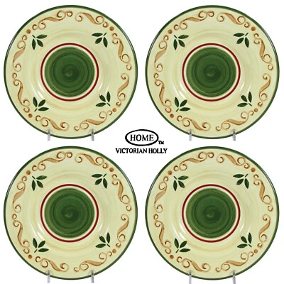 Target Home VICTORIAN HOLLY 8" Juego de Platos de Postre 4 Piezas Navidad Verde Rojo Dorado Foto 1 de 4