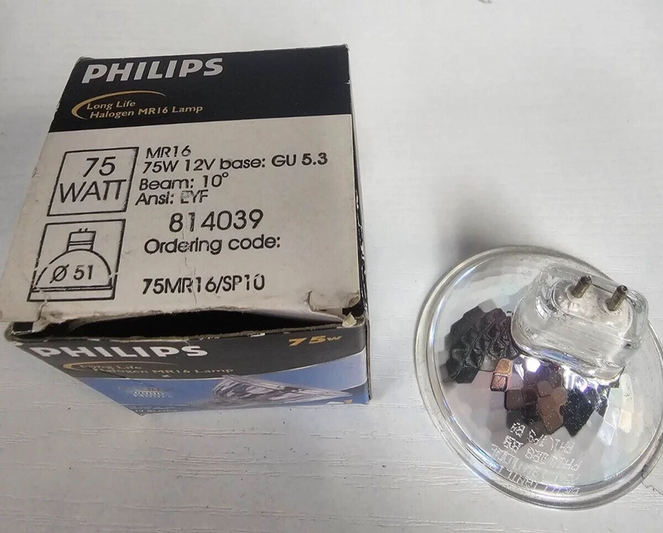 PHILIPS 75MR16/SP10 75 VATIOS 12V (814039) ** Se vende como paquete de 2 ** Foto 1 de 1