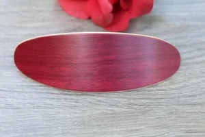 Hair Clip Barrette Purple Heart Large Wood French Made in USA - Imagen 1 de 5
