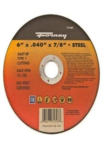 Forney 71797 Cut-Off Wheel with 7/8-Inch Arbor, Metal Type 1, A60T-BF, - Picture 1 of 1