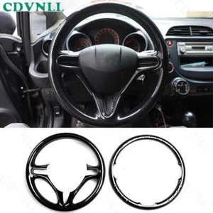 For Honda Fit Jazz GK5 2008-13 ABS Carbon Fiber Steering Wheel Border Strip Trim - Picture 1 of 7