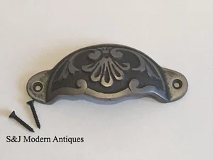 Vintage Victorian Kitchen Cup Cupped Chest Drawer Cabinet Cupboard Pull Handle  - Picture 1 of 12