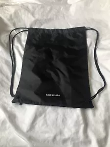Balenciaga Black Nylon Logo Drawstring Dust Bag/Backpack - Picture 1 of 4