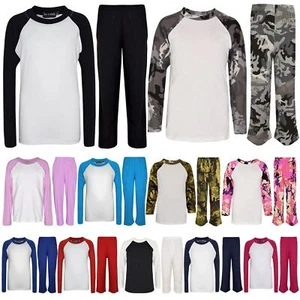 A2Z 4 Kids Girls Boys PJs Plain Color Stylish Color Contrast Pyjamas Sleepwear - Picture 1 of 95