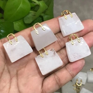 Bolsa de cuarzo transparente natural 5 piezas cristal de cuarzo calavera tallada reiki gema curativa 1" - Imagen 1 de 12