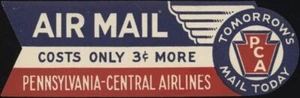 U.S 1936. Pennsylvania-Central Airlines, Air Mail Label - Picture 1 of 1