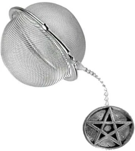 pp-g34 Pentacle Pentagra 2 inch Tea Ball Mesh Infuser Stainless Sphere Strainer  - Picture 1 of 1