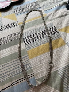 Lange Damen Halskette Edelstahl mit Creolen Lagenlook Ketten Vintage Retro 70er - Bild 1 von 1