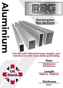 SECCIONES DE CAJA RECTANGULARES DE ALUMINIO Todos los tamaños de pulgadas 100 mm-3000 mm Entrega gratuita en el Reino Unido - Imagen 1 de 21