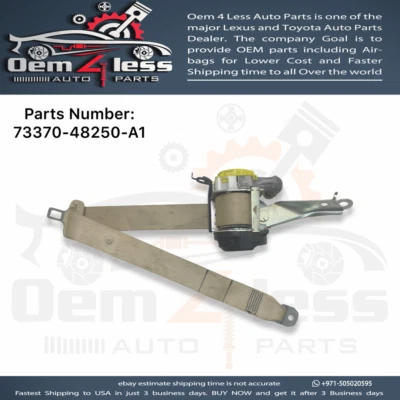 Lexus RX350 Rear Left Side Seat Belt 2016 To 2021 OEM 73370-48250-A1 - Image 1 of 4