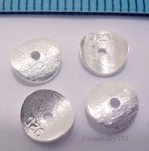 6x STERLING SILVER SATIN ROUND CURVED BEAD SPACER  6mm N017A - Picture 1 of 2