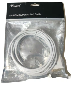 NEW Rosewill RCDC-14020 - 15-Foot White Mini DisplayPort to DVI Cable 1080p, M/M - Picture 1 of 5