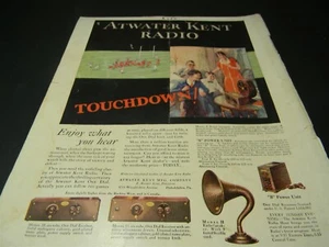Vintage 1927 Atwater Kent Radio Man Cave Old 1920s Print Ad 5A6 - Picture 1 of 7