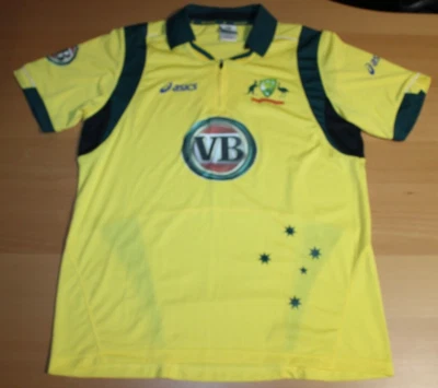 Camisa polo masculina australiana equipe de críquete VB grande amarela Asics - Imagem 1 de 4
