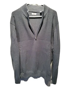 Izod 1/4 Zip Men's Cable Knit Green Long Sleeve Sweater XL  - Picture 1 of 8