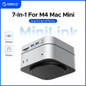 Orico MiniLink Mac Mini Hub & Stand 40Gbps 2* Obudowa SSD M.2 NVMe - Zdjęcie 1 z 9