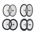700C Carbon Fiber Road Bike Wheelset Racing Bicycle Wheels Rim Brake Clincher