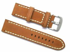 24mm Brown HQ Crazy horse Leather Replacement Men Watch Band - Nixon 24 & Others