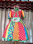 Spotted Multicolour Pantomime Dame Costume Theatre Stage Panto Outfit New