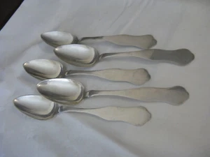Satz 5 antike große Tafellöffel 22 cm 153 gramm in Echtsilber 800er TOP-Zustand - Bild 1 von 4
