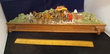 Vintage DURWOOD 16" Hand Painted Tie Rack Coach & Horses Scene. Kitchener Canada