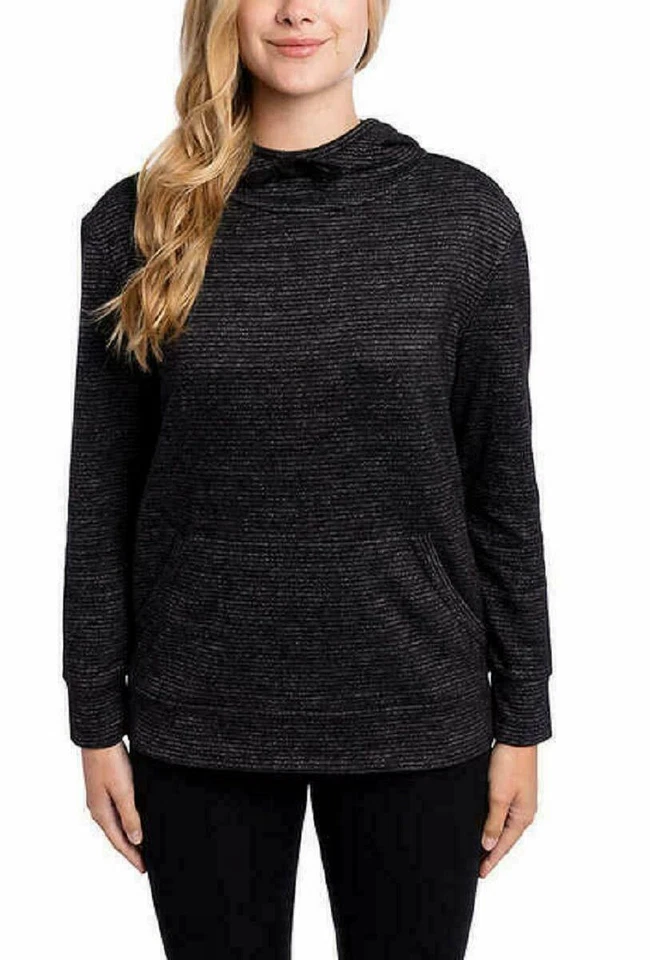 Champion Women French Terry Kangaroo -front pocket Pullover Hoodie Black S