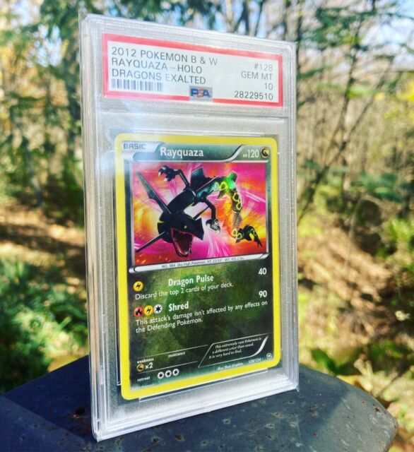 pokemon rayquaza 128/124 Dragons Exalted Ultra Rare Holo Shiny Pokemon Card