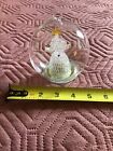 Vintage beautiful clear glass Christmas bulb decoration with tree inside handmad
