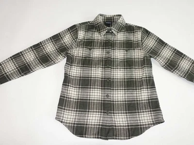 Camisa de franela de fiordo Patagonia para hombre pequeña manga larga verde blanco 100 % algodón S Foto 1 de 4