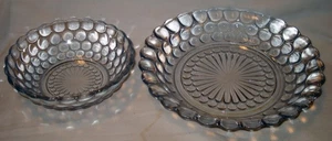 Vintage 1934 Anchor Hocking Bubble Blue Depression Glass Coupe Soup Dessert Bowl - Bild 1 von 3
