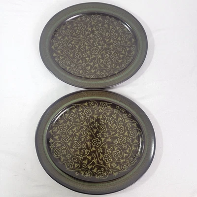 Lote de 2 Platos de Servir Vintage Franciscanos Madeira Marrón Cerámica Ovalados 13.5" Foto 1 de 4