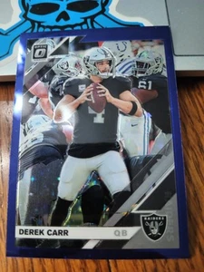 Donruss Optic Derek Carr #75 Purple Prizm 20/25 NFL Oakland Raiders 2019 - Imagen 1 de 3