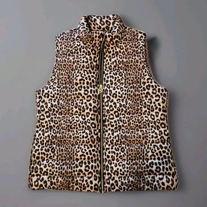Michael Kors Women's Leopard Print Puffer Vest Size Large  - Picture 1 of 5