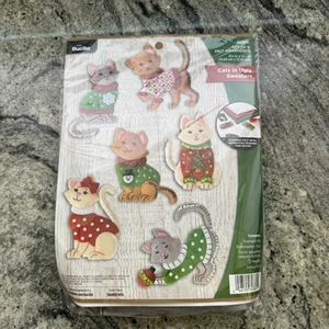 Bucilla Cats in ugly Sweaters ornament kit - Picture 1 of 3