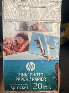 HP 1AH01A Sprocket Photo Paper 2"x3" Sticky-Backed 20 Sheets -Lot of 4 - Picture 1 of 5